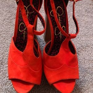 Jessica Simpson Orange Heels